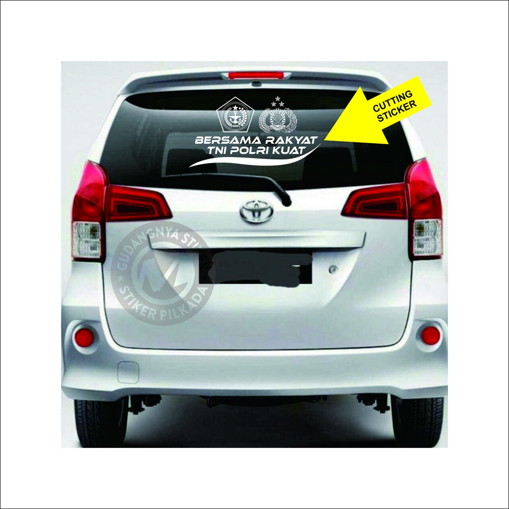 

stiker cutting kaca mobil bersama rakyat tni polri kuat uk. 50x26,7cm