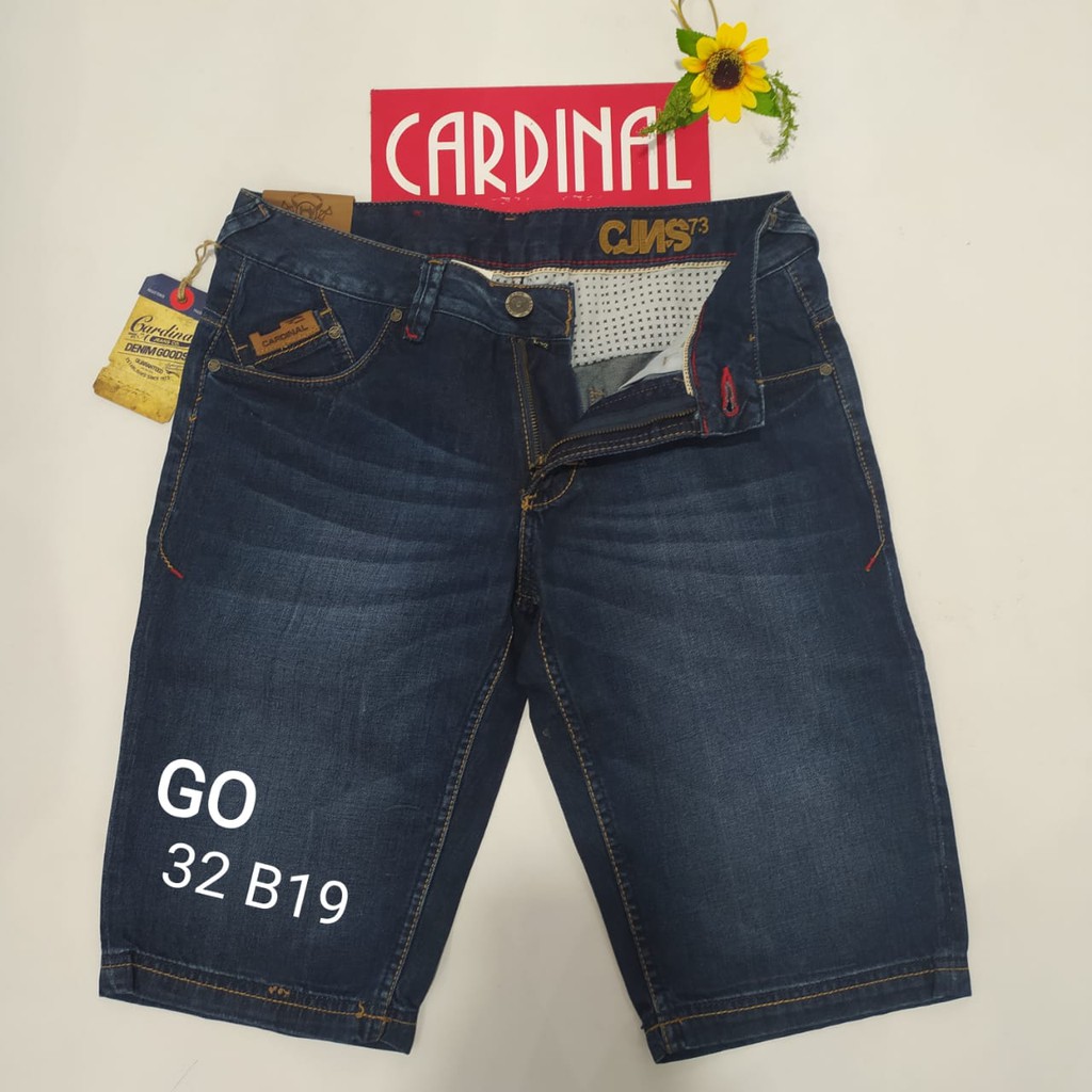 gof 32-CBV CARDINAL JEANS Celana Pria Celana Pendek Bermuda Casual Sobek Slimfit Reguler Fit Reguler