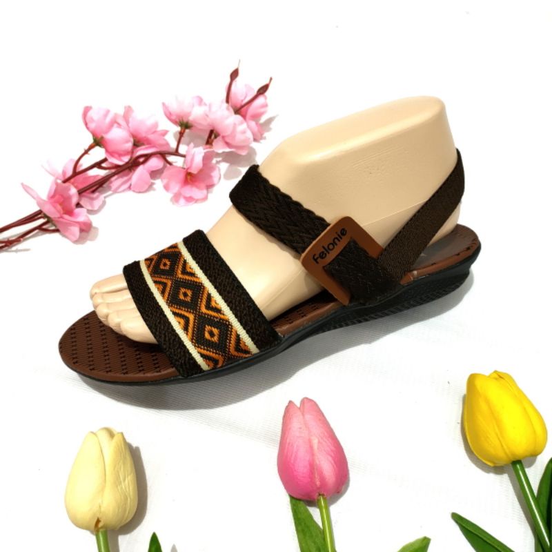 Sandal wanita Felonie DK 01 let elastis terbaru kekinian trendy murah