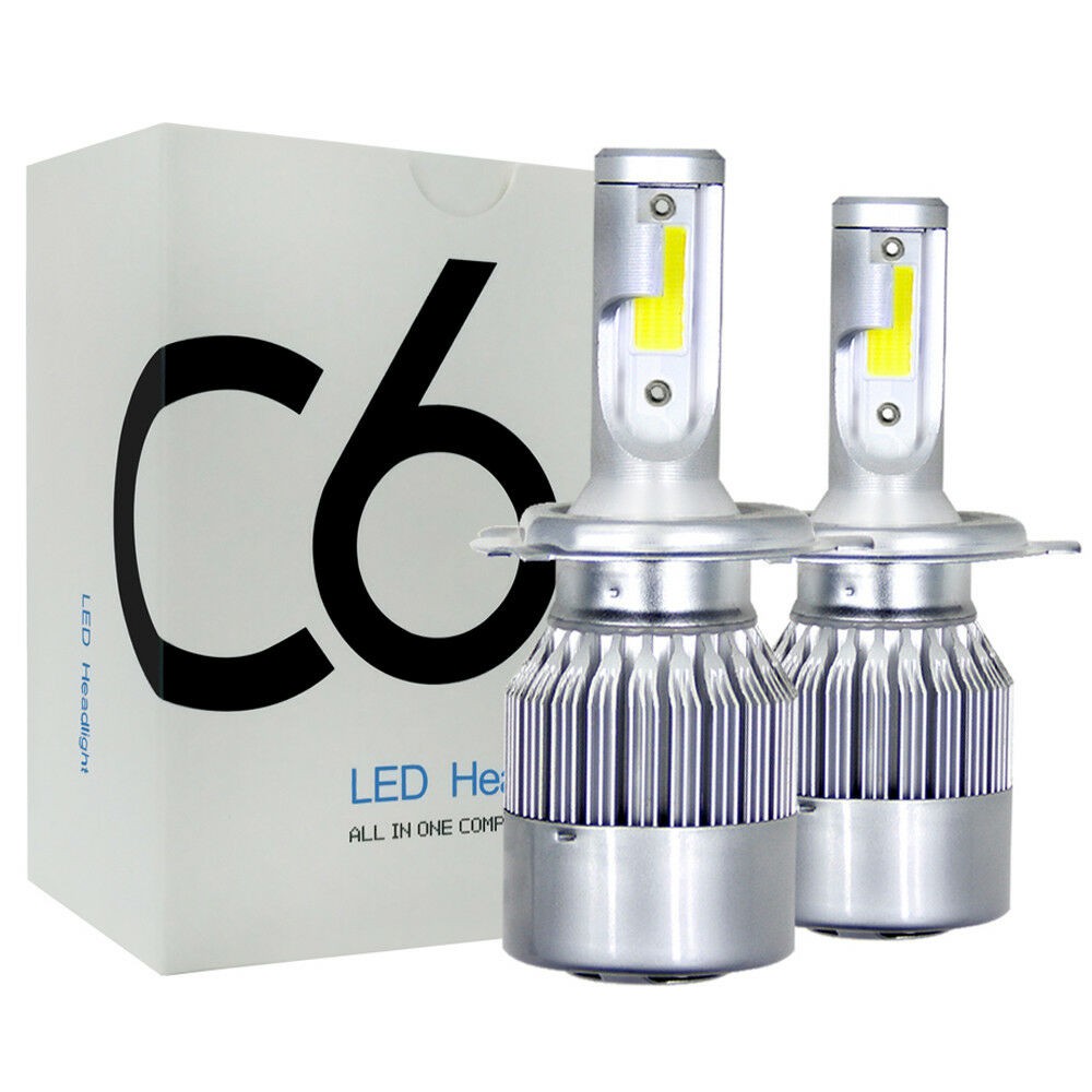 Lampu Utama LED Car Headlight Kit Hi Lo Turbo Light Bulbs 6000K Foglamp C6 COB Socket H4 H11 H8 H9