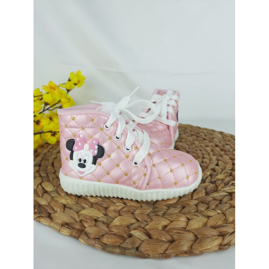 mandirishoesstore-SEPATU BOOTS MICKEY MOUSE ANAK PEREMPUAN 1-6 TAHUN CAY30