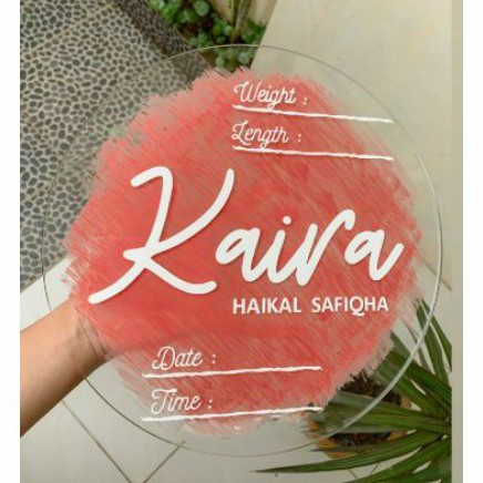 

Acrylic baby board / baby sign / biodata acrylic / hospital board