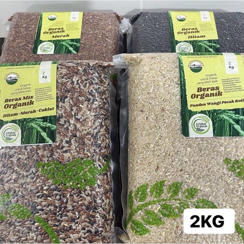 

2KG Beras Organik Lingkar Organik, Beras Merah / Beras Mentik Putih / Beras Mix / Beras Hitam