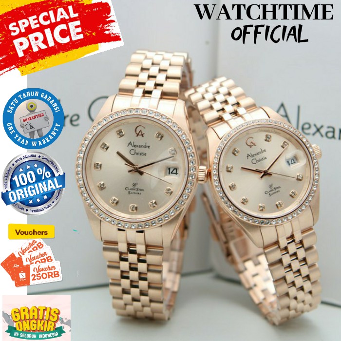 JAM ALEXANDRE CHRISTIE COUPLE ORIGINAL JAM TANGAN PRIA WANITA ALEXANDER AC ORI ARLOJI AC COWOK CEWEK