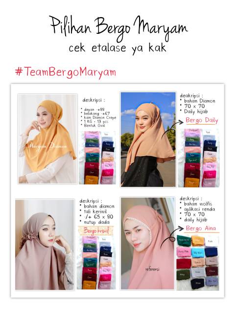 (1kg 15 pcs) Bergo maryam WOLFIS, hijab aisya , khimar tali wolfis,hijab tali termurah,hijab