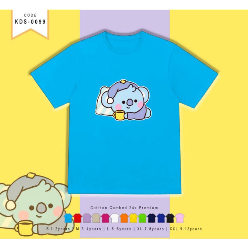 KAOS ANAK-ANAK BT21 LUCU/T-SHIRT KIDS BT 21 CEWE COWO