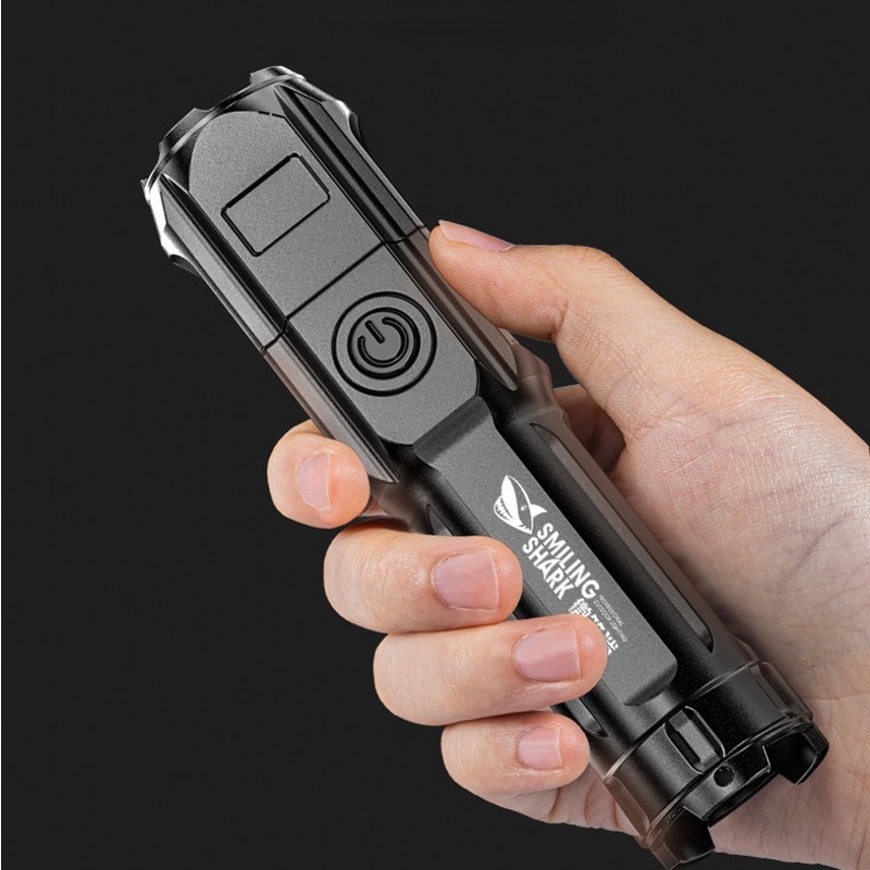 3 Working Modes Portable Outdoor Activities Rechargeable Strong Bright ABS LED Flashlight / Home Adjustable Focus Electric Torch