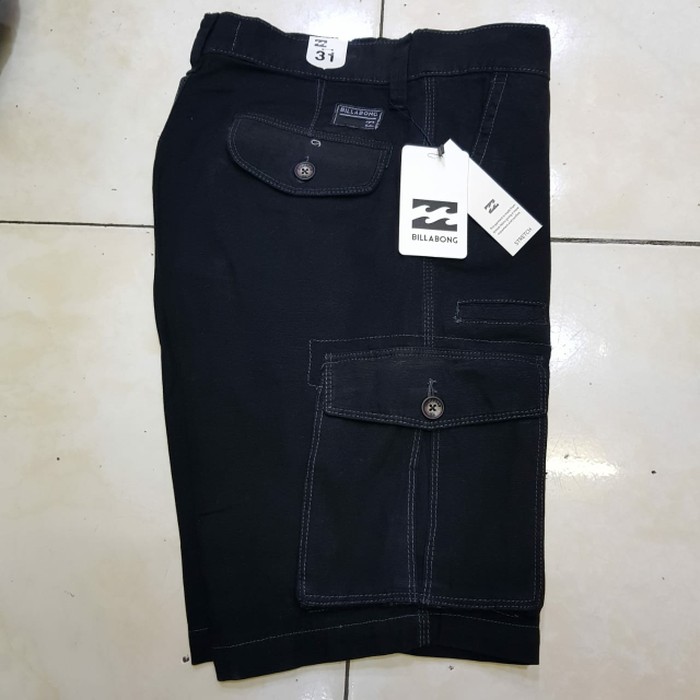 NEW FB CELANA CHINOS PENDEK CARGO BILLABONG ORIGINAL SURF SKATE - BLACK
