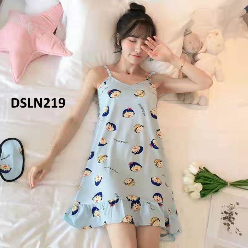 DSLN219 - Daster Tanktop Marukochan Blue