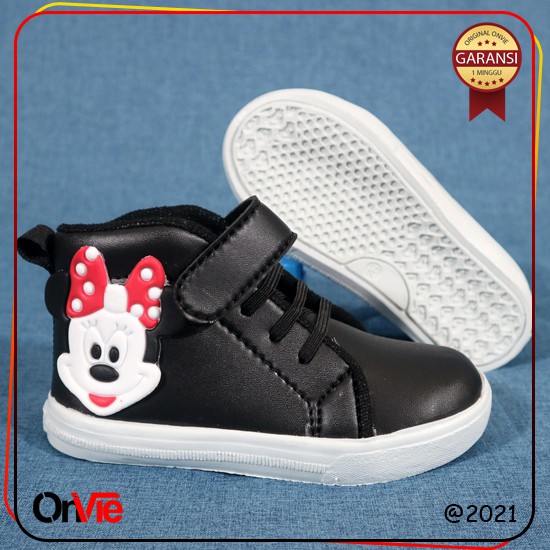 Sepatu Boots Anak Perempuan Motif Karet 3D Micky Lucu Murah | Sepatu Kids Onvie