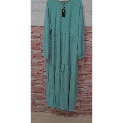 gamis kringkel motif rubi warna mint