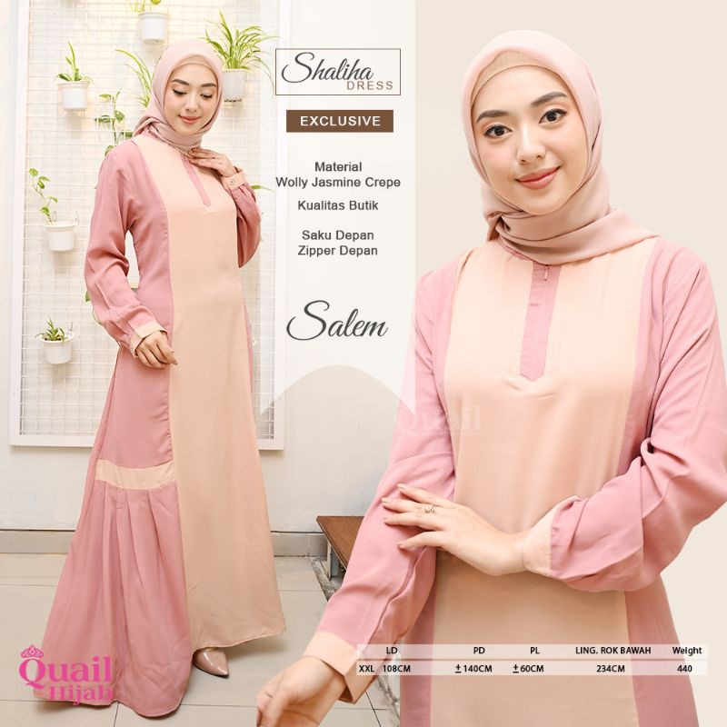 Dress Gamis Muslim Wanita Katun Syari Quail SHALIHA