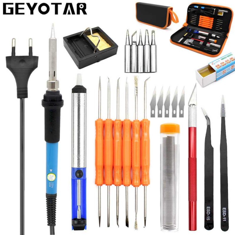 Solder Set Soldering Kit Pengaturan Suhu 200-450C 60W 220V Reparasi