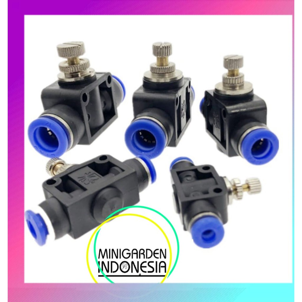 FLOW SPEED CONTROL PNEUMATIC 8 X 8MM SLIP LOCK valve kran air angin selang PU nylon polyurethane