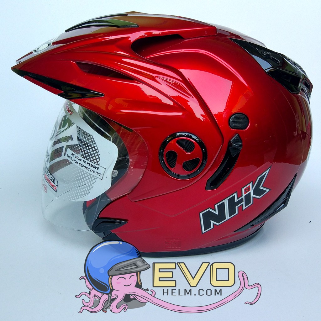 NHK AVIATOR_SOLID RED MAROON (DOUBEL VISOR)