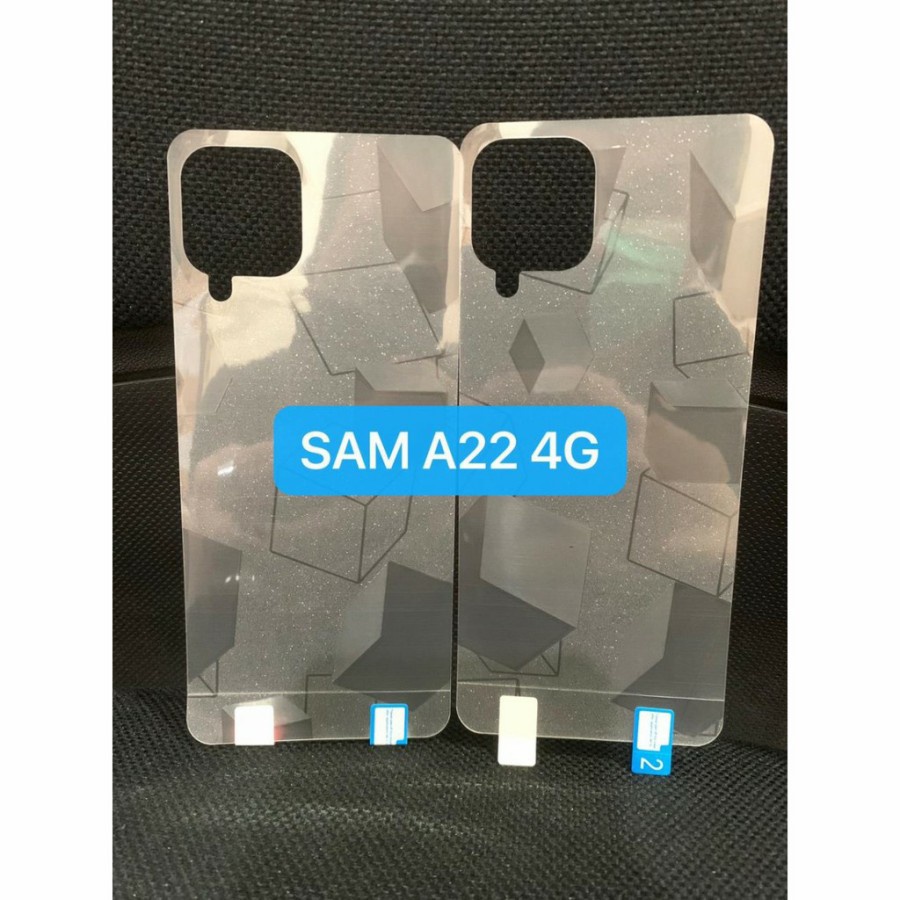 SAMSUNG A22 4G A22 5G ANTI GORES BACK BELAKANG MOTIF GLITTER CUBE, GARSKIN 3D ANTI JAMUR BELAKANG