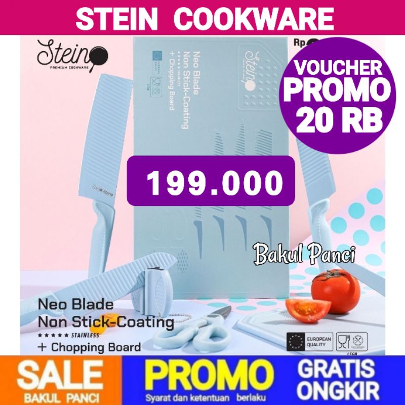 STEIN STEINCOOKWARE PISAU NEO BLADE SET 6 IN 1 + BONUS TALENAN - KNIVES PISAU DAPUR KERAMIK CERAMIC 