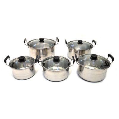 PROMO Panci Steamer Stainless Panci Steamer tutup kaca Set 5 In 1 Panci Kukus Stainless Steel Panci serbaguna