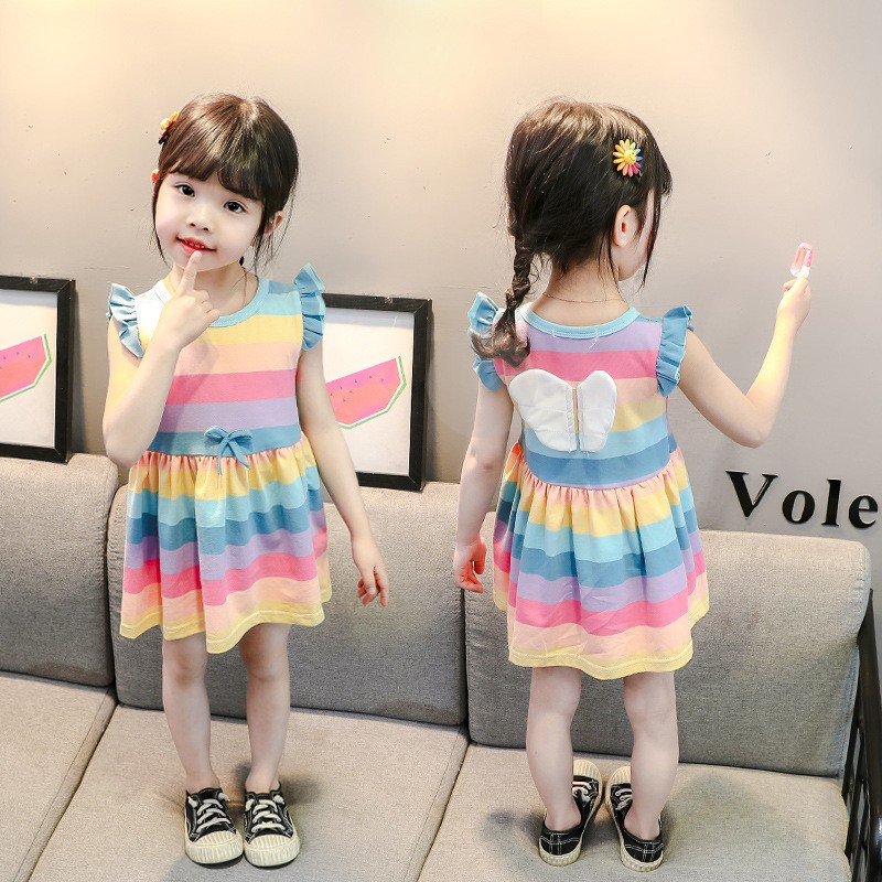 DR57-Dress Anak Perempuan Rainbow Wing