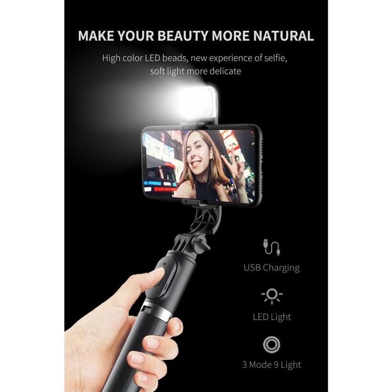 &lt; M.A &gt; Tripod Bluetooth S03-S LED Tongsis Selfie Stick Remote Super Bright