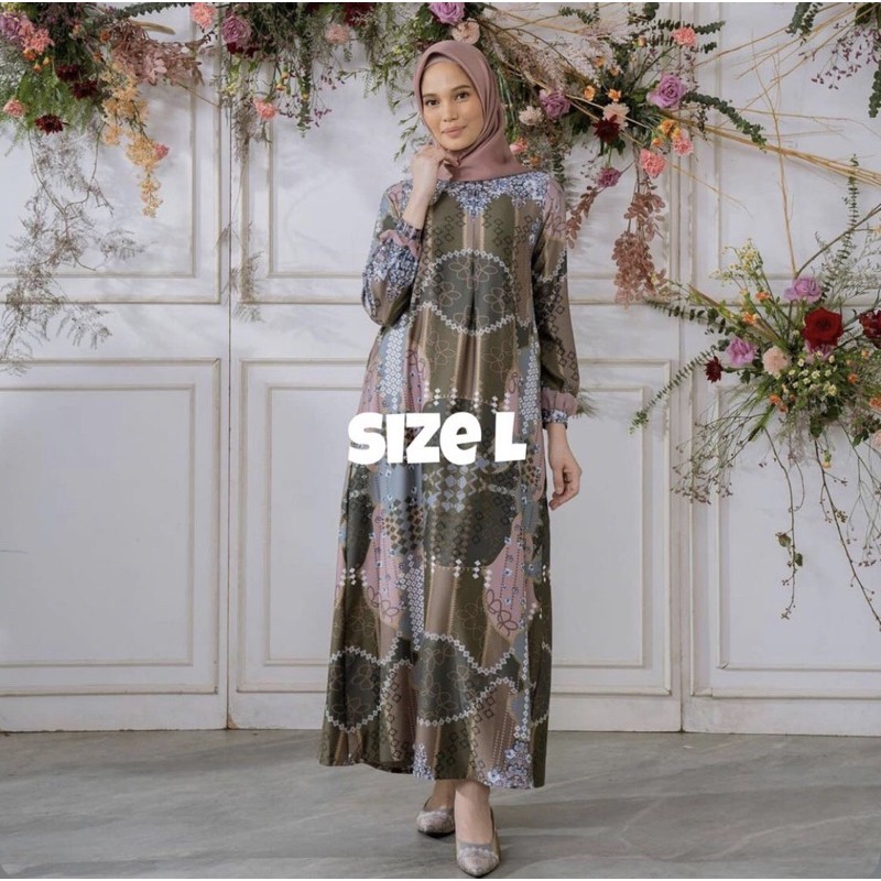 SADIRA DRESS OLIVE SIZE L BY GEULIS