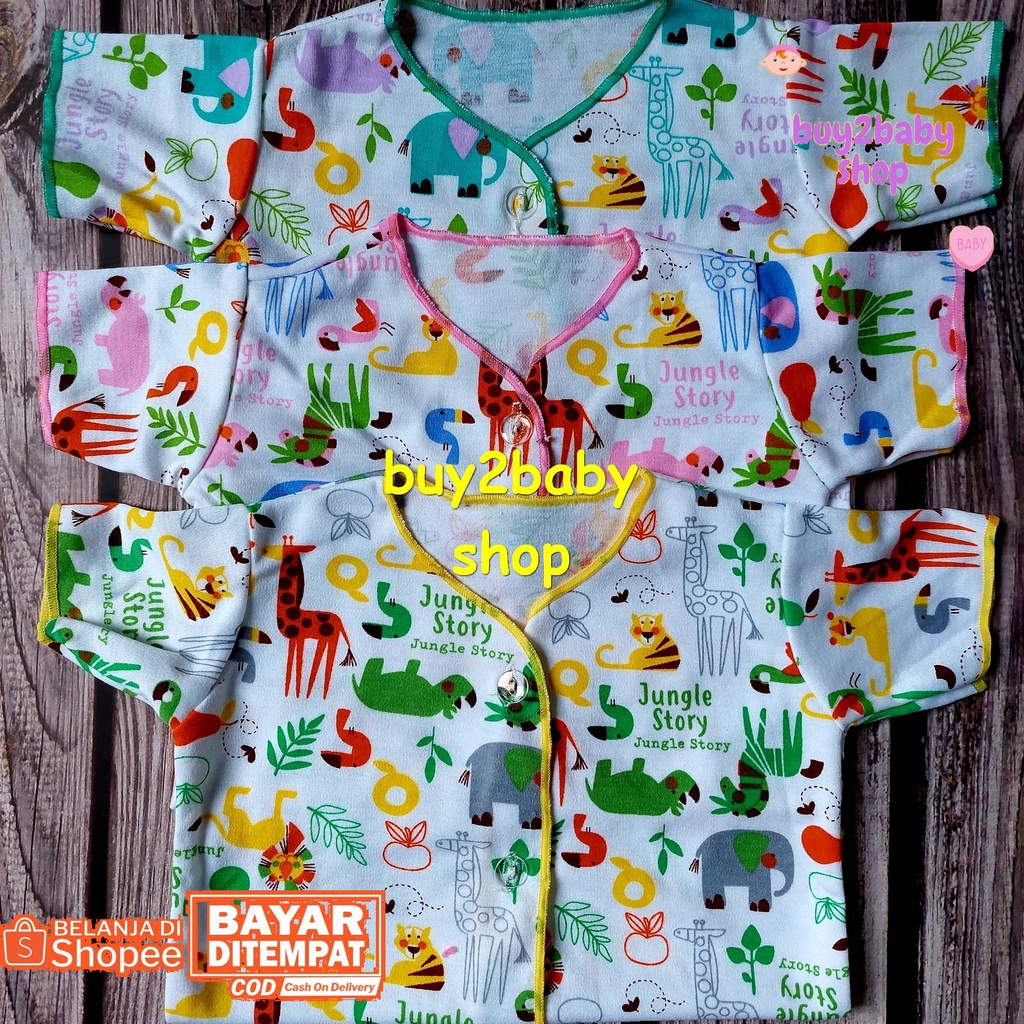 Baju bayi Piyama pendek Animal Explorer NIA 0-3 Bulan 3 PCS