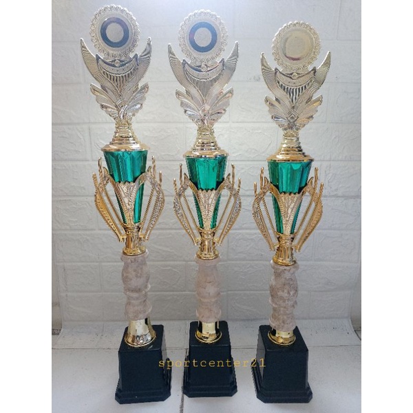 TROPHY/PIALA SET MEWAH BODY 02 BESAR GUCI TINGGI 12 CM DENGAN JUARA 1-2-3 LENGKAP DENGN TULISAN