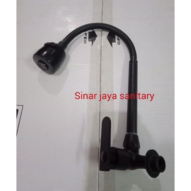 Kran flexible stainless kitchen sink flexible hitam tembok / Kran flexible tembok murah / Kran hitam flexible dinding