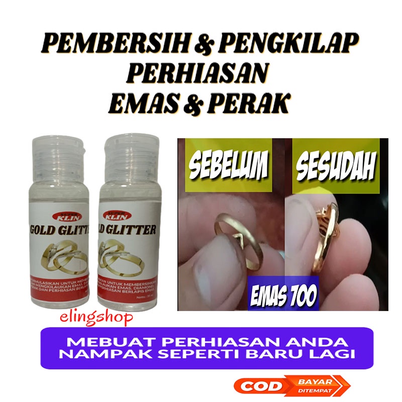 Paket 5 Botol Cairan Pembersih Pengkilap Mengkilaukan Perhiasan Emas Perak Silver Diamond 35 ml