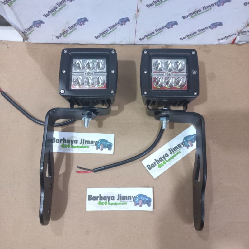 LAMPU TEMBAK LED KATANA SET BREKET ENGSEL PINTU JIMNY MODEL RUBICON