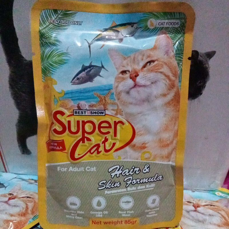 super cat for adult cat 85 gram-HAIR AND SKIN FORMULA