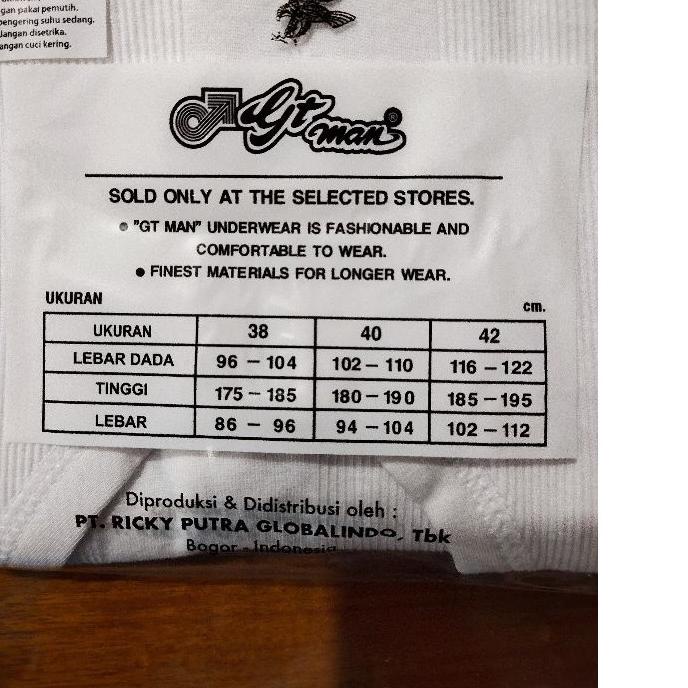 ♀ SINGLET PRIA Gt man / SINGLET GT MAN PRIA DEWASA / SINGLET GT MAN COWOK / Singlet Gtman KUTANG ORI
