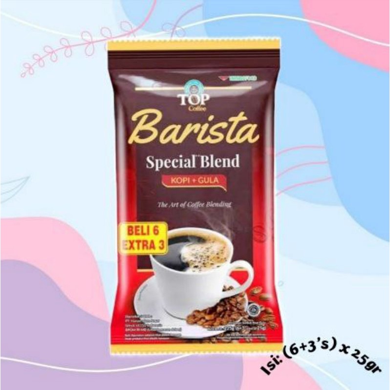 

top coffee barista spesial blend kopi + gula 9sachet X 25gr kopi instant