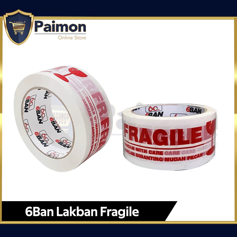 

Lakban Fragile Putih 48 x 100m - Lakban Fragile Murah Berkualitas 6BAN