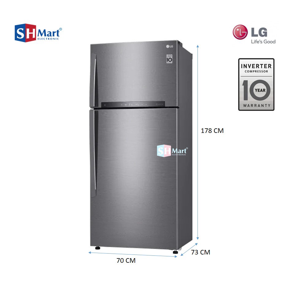 Kulkas LG 2 Pintu  475 LITER Smart Inverter Compressor GARANSI RESMI MEDAN