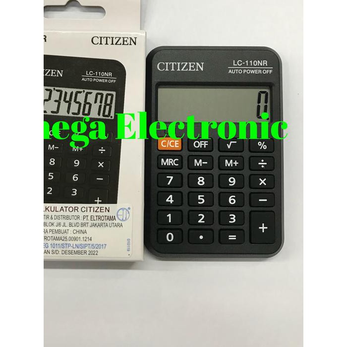 

(DISKON) ORIGINAL Citizen LC-110NR - Kalkulator Kantong Mini Calculator Pocket Real-Pict,..