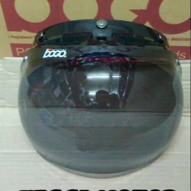 Kaca bogo kaca helm bogo visor helm bogo original merk BOGO warna smoke