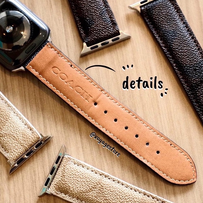 Strap iwatch coach classic iwatch series 8 Ultra 49mm 41mm 3 4 5 44mm kulit leather tali jam apple watch 40mm 22mm