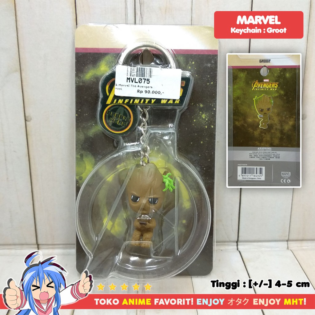 Gantungan Kunci Figure Marvel Avengers Groot Keychain