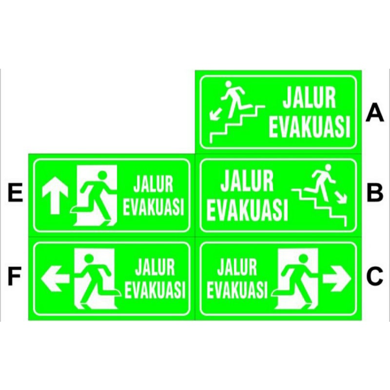 

STIKER VINYL JALUR EVAKUASI CUSTOM uk.30x15CM
