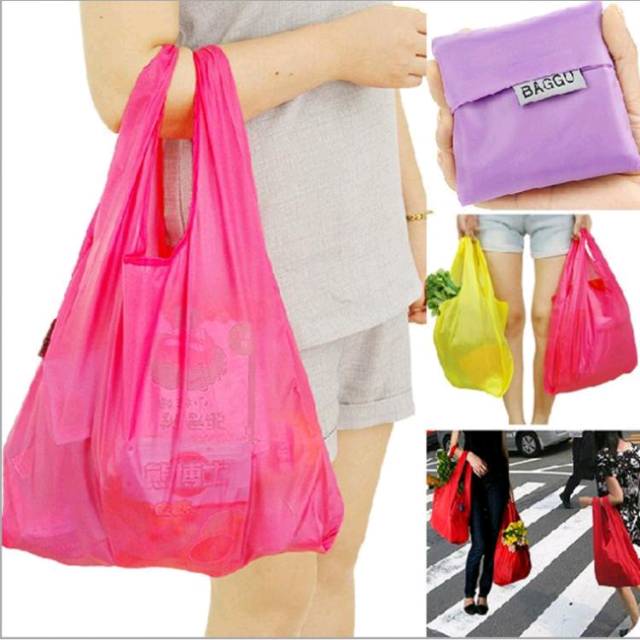 TAS BELANJA PORTABLE// KANTONG BELANJA ANTI PLASTIK// KANTONG BELANJA BAHAN NILON