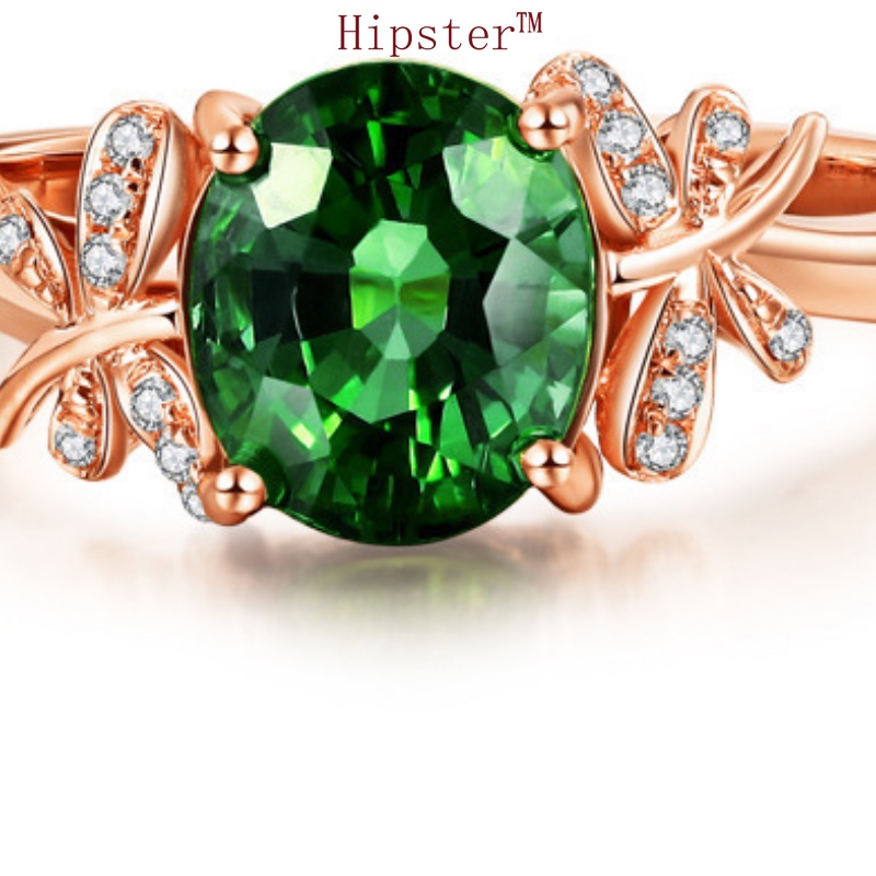 Hot Sale Top-Selling Product Fashion Emerald Butterfly Adjustable Ring