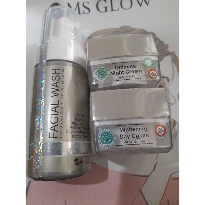 MS GLOW PAKET WAJAH ISI 3 ( tanpa toner )