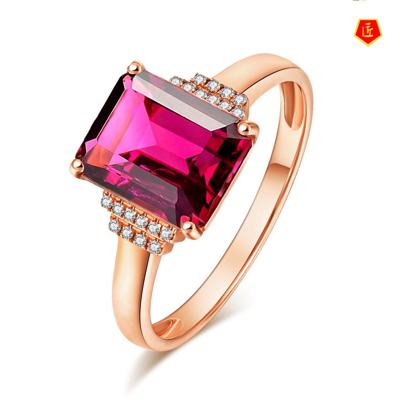 [Ready Stock]Luxury Natural Red Crystal Ring Female Fashion