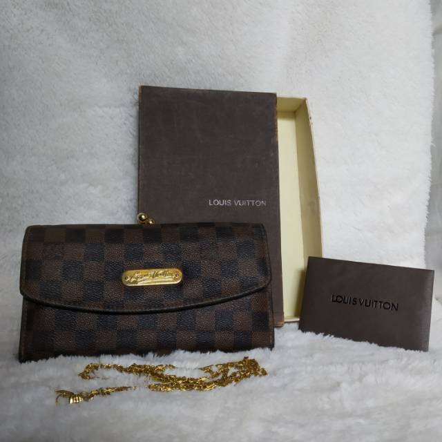 Preloved lv clutch tali rantai harga nego