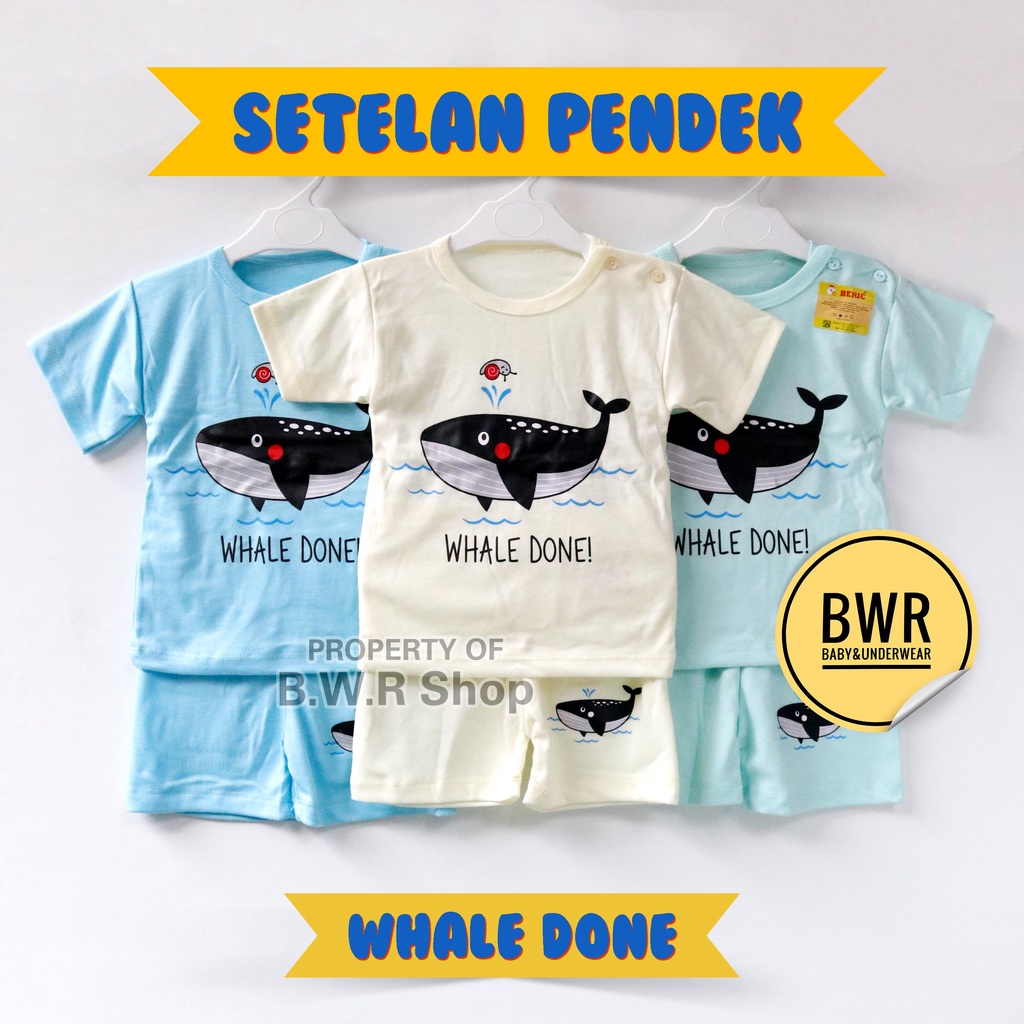 Setelan BERIC PENDEK Warna Motif Lucu / Setelan Anak Unisex 1-2 Tahun / Piyama Anak Pendek | Bwr IX