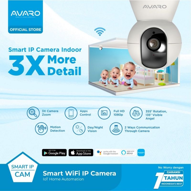 Avaro CT01 Wifi CCTV Smart Indoor IP Camera 1080P - Garansi Resmi