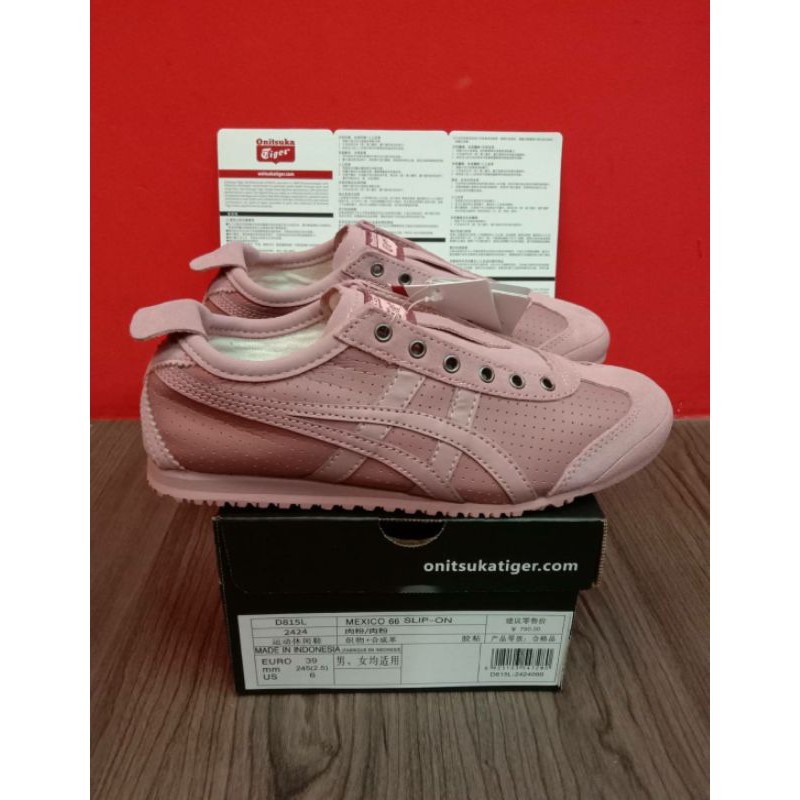 SEPATU ONITSUKA TIGER SLIP ON BREEZE PINK 100% ORIGINAL