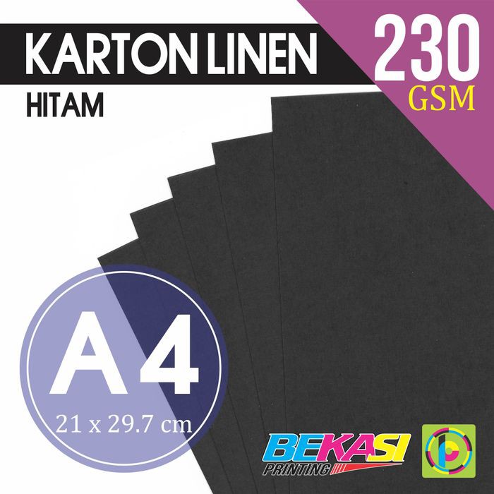 

Promo Fancy Paper 230 GSM A4 - Black Linen Hitam terbaik