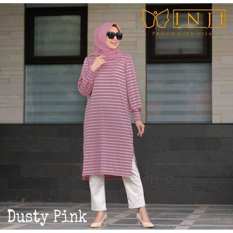 TunikMuslimah Casual Stripe Knitting Ori byInji